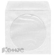 Конверты для CD бумажные с окном белые 100шт *VSCAEPW-100-SW