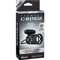 Pipedream Fantasy C-Ringz Thick Dick Silicone Vibrating Cage
Ажурная насадка с петлей для мошонки