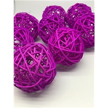 Ротанговые шары 7см В упаковке 8 шт. Цвет: фиолетовый (purple)