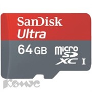 Карта памяти SanDisk Ultra microSDXC 64GB Class10(SDSDQUI-064G-U46)+адап