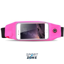 Сумка-чехол спортивная на талию водонепроницаемая, универсальный чехол для смартфонов. Розовая.