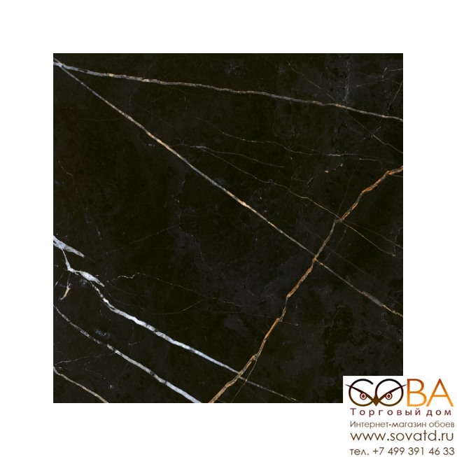 Керамическая плитка Eletto Ceramica Black&Gold Floor (42x42)см 508113001 (Россия) купить по лучшей цене в интернет магазине стильных обоев Сова ТД. Доставка по Москве, МО и всей России