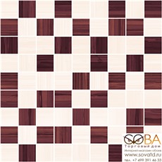 Мозаика Stripes  бордо+бежевый 30х30 купить по лучшей цене в интернет магазине стильных обоев Сова ТД. Доставка по Москве, МО и всей России