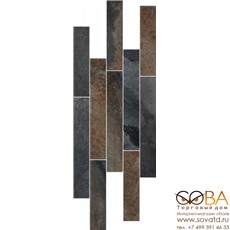 Мозаика Vitra  Vulcano Резаный бордюр Базальт 7РЕК 28х78,5 купить по лучшей цене в интернет магазине стильных обоев Сова ТД. Доставка по Москве, МО и всей России