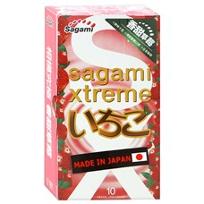 Презервативы со вкусом клубники Sagami Xtreme Strawberry - 10 шт