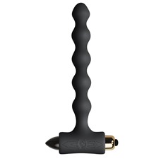 Чёрная анальная цепочка с вибрацией PETITE SENSATIONS PEARLS BLACK - 16,9 см.