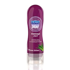 Интимная смазка и гель для массажа DUREX Play Massage 2in1 с алоэ вера - 200 мл.