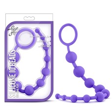 Фиолетовая анальная цепочка Luxe Silicone 10 Beads - 31,8 см.