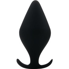 Чёрная анальная пробка Butt Plug with Handle Medium - 12 см.