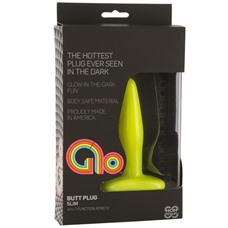 Анальная пробка GLO Vibrating Slim Yellow 7051-03BXDJ