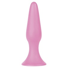 Розовая анальная пробка Silky Buttplug Big - 16 см.