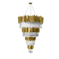 Подвесная хрустальная люстра "Gold" двухъярусная