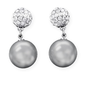 Серьги с серым жемчугом JEW PEARL GRAY