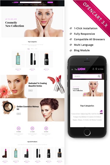 Lion Cosmetic - Beauty Store Responsive