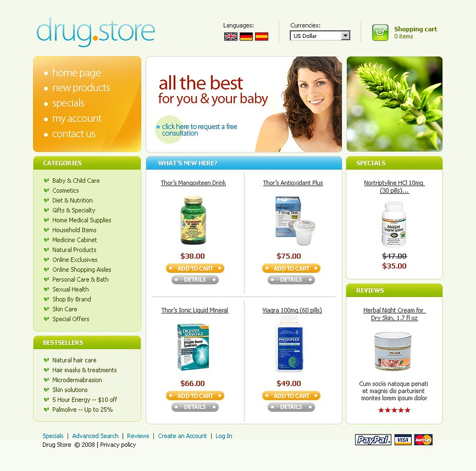 Template main. Drugstore шаблон сайта. OSCOMMERCE Template Green. OSCOMMERCE free Template Green. Template by.