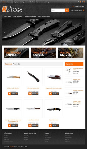 Responsive Knives Store