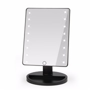 Косметическое зеркало с подсветкой large led черное