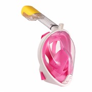 Маска для плавания снорклинга EASYBREATH L-XL, розовая